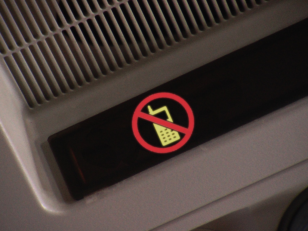 No Cell Phone Airplane Signs