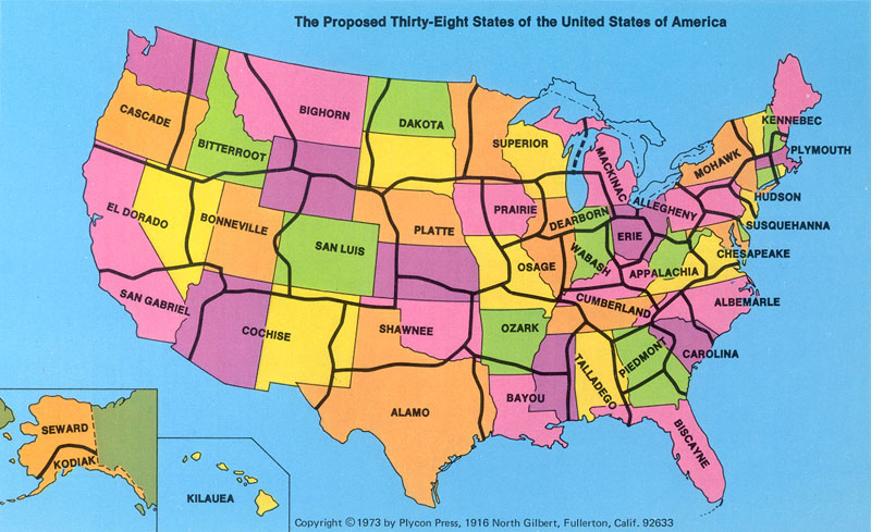 The Proposed 38 States of the USA