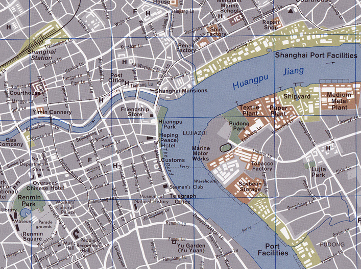 CIA's Map of Shanghai -- in 1982